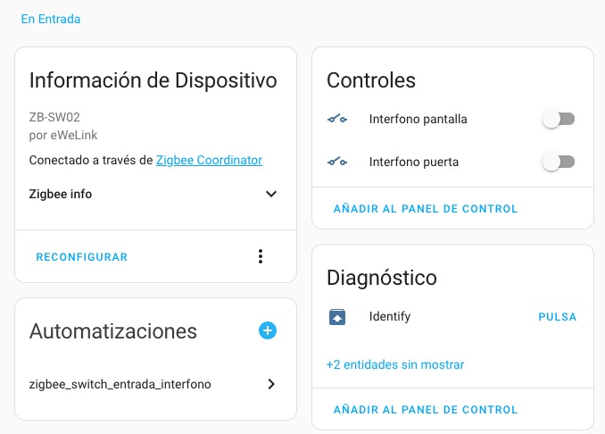 ha zigbee entrada interfono